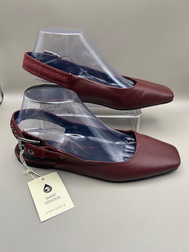 Scarpe basse Sanctuary Kitchy da donna con slingback bordeaux taglia 9M - Foto 2 di 6