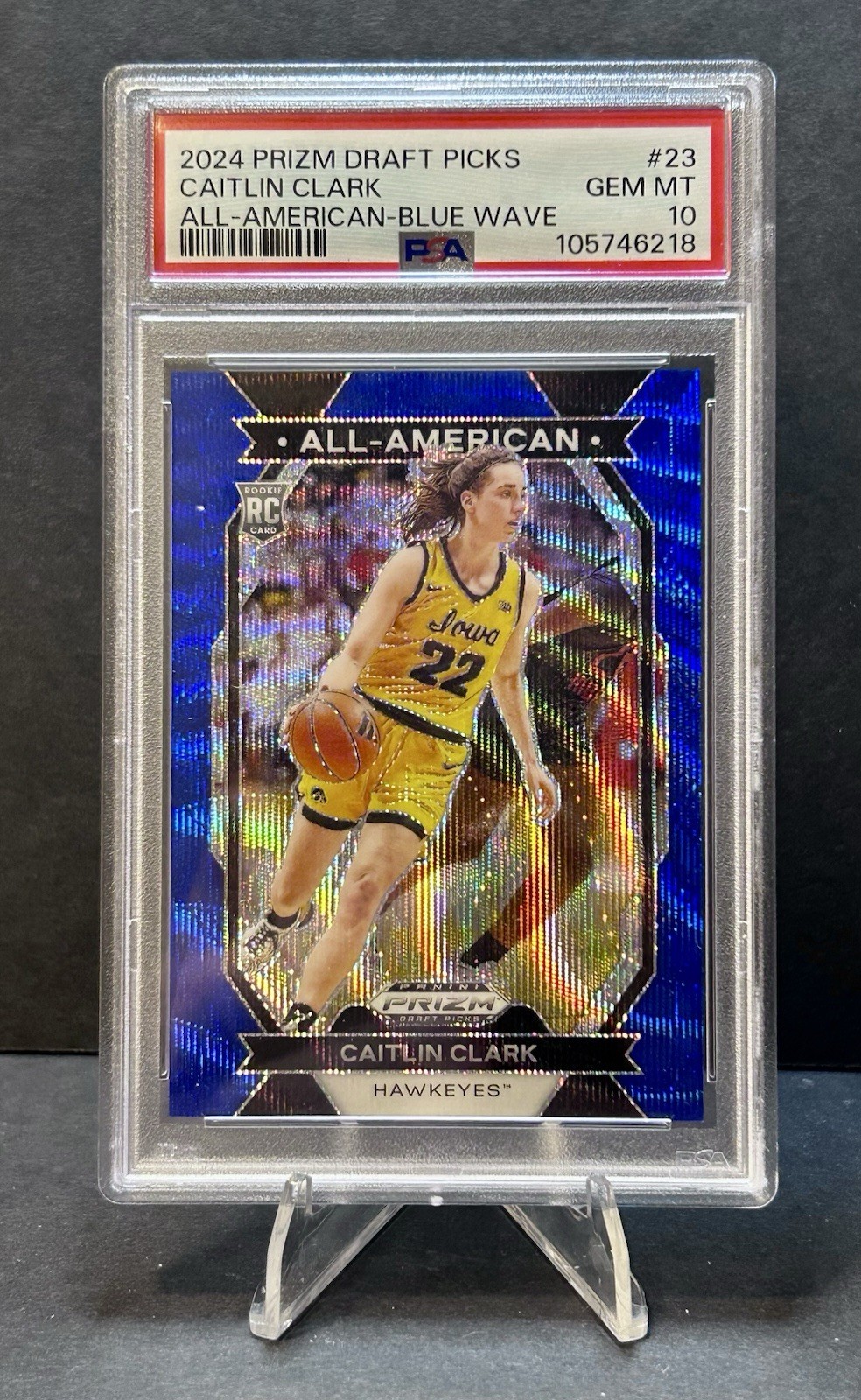 2024 Prizm Draft Picks - Caitlin Clark All-American #23 Blue Wave /249 (RC)