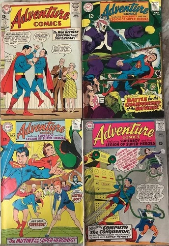 Adventure Comics 304, 340, 366, 368 DC 1963-68 Comic Books
