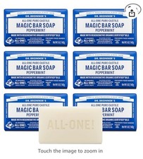 Dr. Bronner's All-One Pure-Castile Peppermint Magic Bar Soap 6-Pack 5 oz Bars