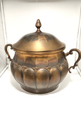 Kallmeyer & Harjes Messing 30er Jahre Bowle Art-Déco Jugendstil mit 6 Gläsern