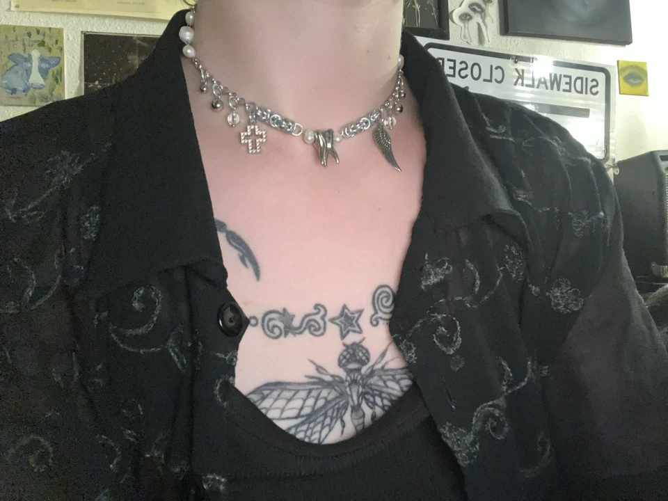 Ожерелье с зубной феей из византийских бусин/амулетов 18 дюймов - Изображение 2 из 4