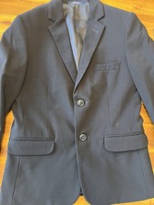 Chaps Solid Black Blazer Sport Coat Boys, Size 10, 2-Button, Excellent Lining