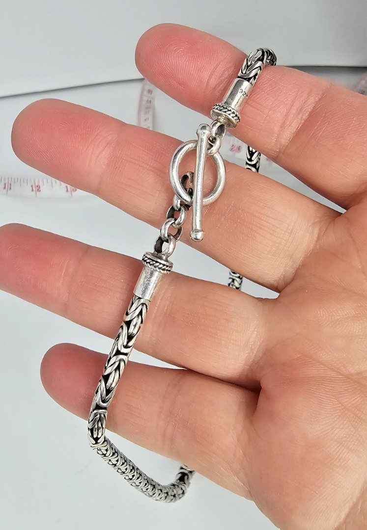 vintage BALI Solid Sterling Silver Byzantine Chai… - image 7