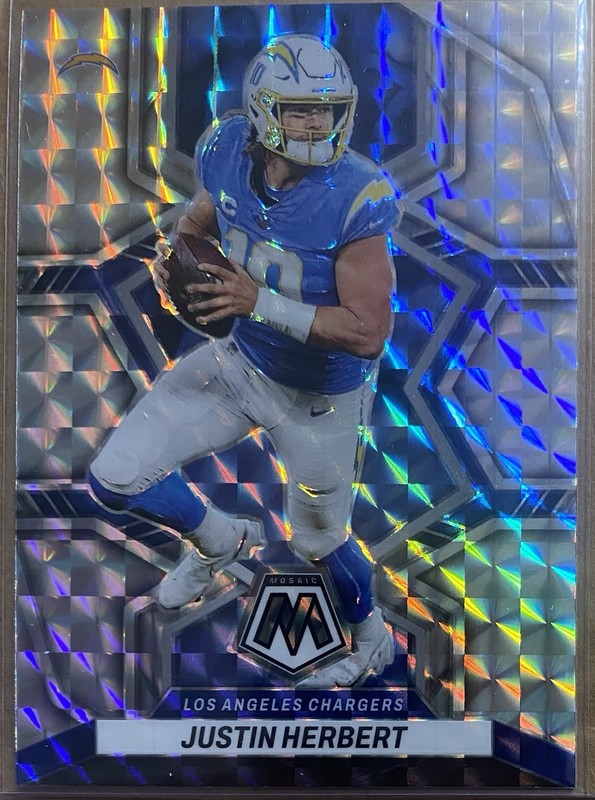 Justin Herbert 2022 Panini Mosaic #101 Silver Mosaic Prizm