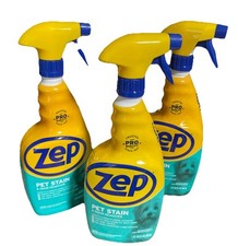3 Bottles ZEP Pet Odor Carpet  Upholstery Stain Removal Cleaner 32 Oz.