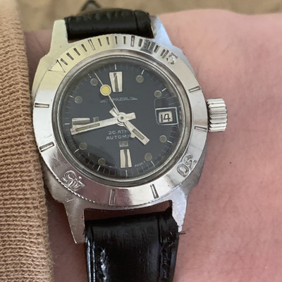 Space Diver Taucheruhr Baby Panerai Automatic 20 atm Vintage Lady 25 x 35 mm