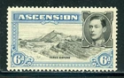 ASCENSION 45 SG43 MH 1938-53 6p blk & blue KGVI Three Sisters Perf 13&1/2 CV$7
