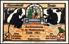 THALE 1921 XX-RARE Letter H w/Partie an der Bode Reverse! Antisemitic Notgeld