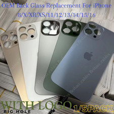 Replacement Back Glass Big Hole For iPhone8 11 12 13 14 15 XR 16 Rear Cover Lot