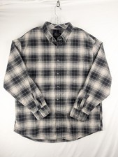 Pendleton Plaid Flannel Shirt Mens 2XL Black & White Mason Long Sleeve Cotton