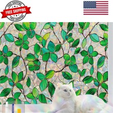 Stained Glass Window Privacy Film Decorative Rainbow Static Clings Ideal fo...
