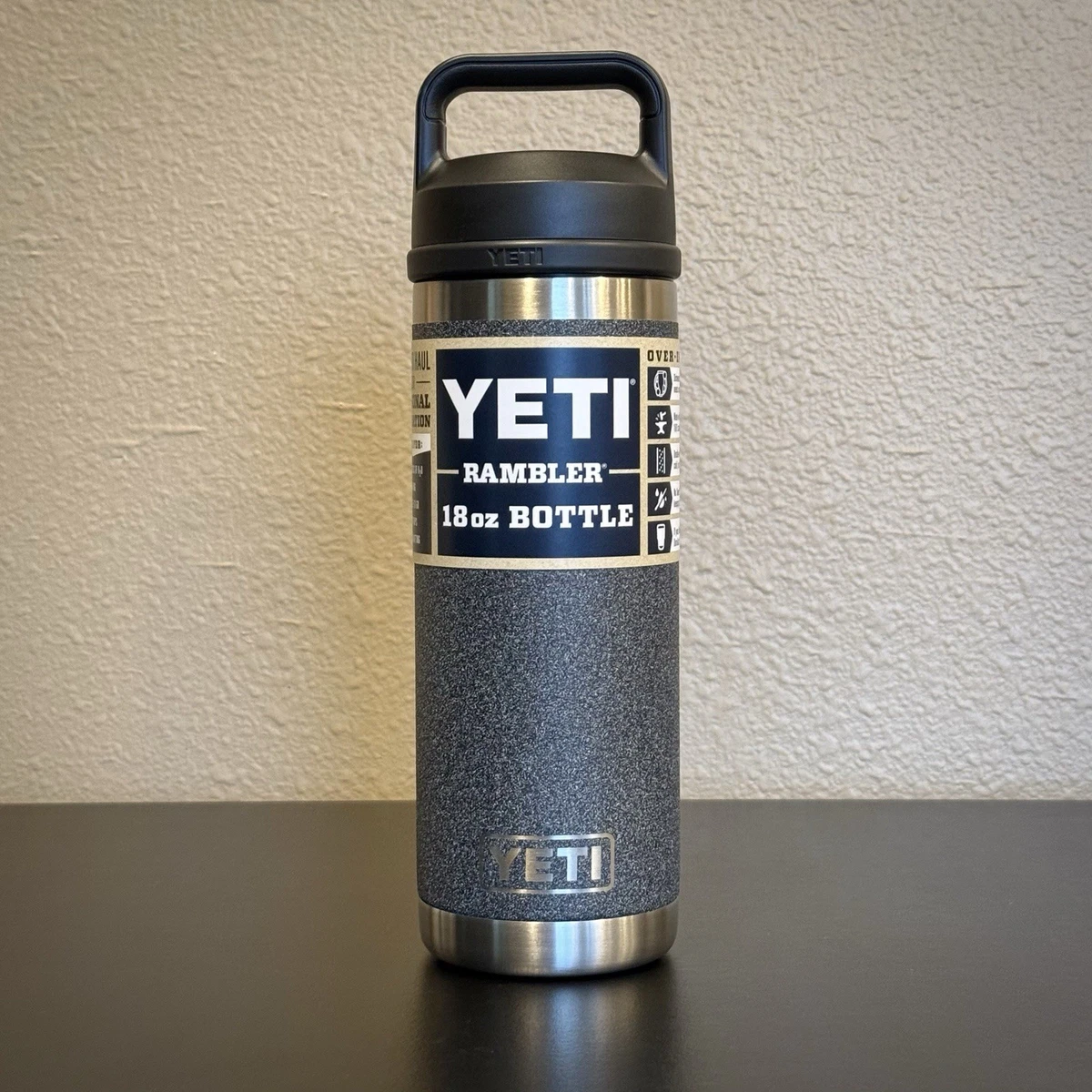 YETI Rambler 18 oz Water Bottle - BLACK STONE - Brand New with