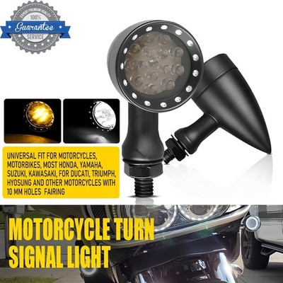 2PCS Motorcycle Bullet LED Turn Signal Light For Honda Harley Yamaha Kawasaki