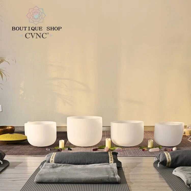 CVNC 432HZ 7 PCS Quartz Crystal Singing Bowls Set Chakra Sound Healing Yoga - Image 3 of 4