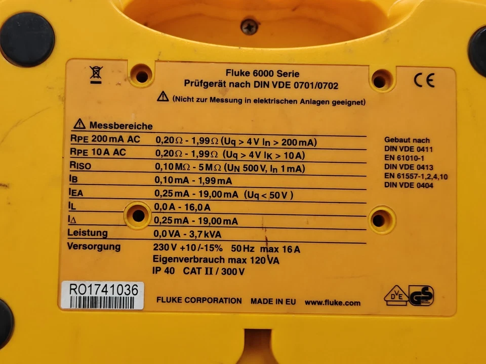 FLUKE 6500 Gerätetester | Tragbares Prüfgerät Tester / (UNGETESTET) - Bild 2 von 4