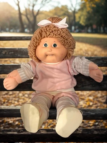 Cabbage Patch Kids Doll, Wheat Hair, Pony Tail, Green Eyes with Tooth
