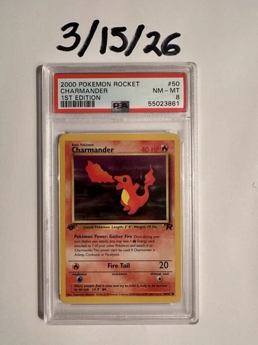 Pokémon Team Rocket Charmander 50/82 1st Edition Rare PSA 8 2000