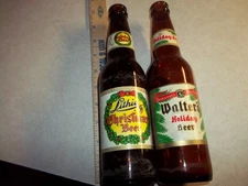Vintage WALTER'S + LITHIA CHRISTMAS BEER BOTTLES Eau Claire Wisconsin Wi. Bar