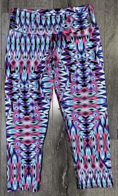 Kos USA Women s Multi Color Cropped Activewear Leggings Size S/M #584