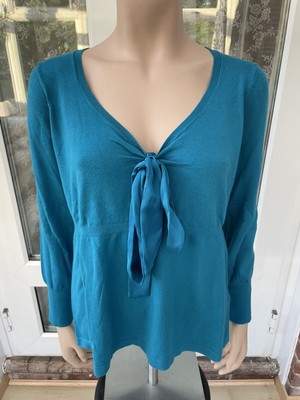 BNWT M\u0026S Dark Turquoise Satin Bow Front 