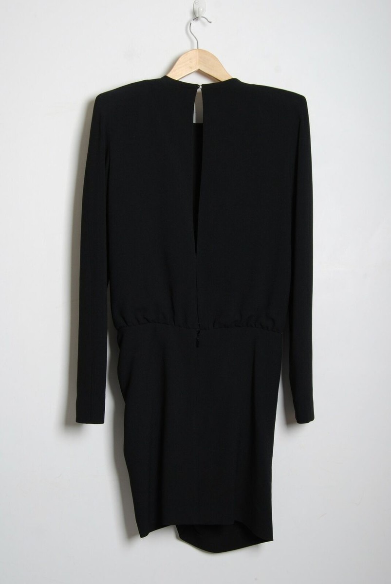 ワンピース Saint Laurent Black Stretch Viscose Blend Dress Yves Saint Laurent Women Dress Black Viscose Blend Long