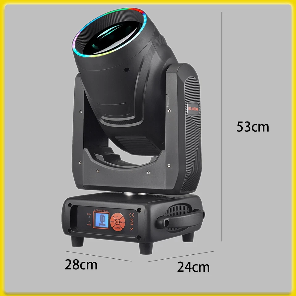 Beam LED 300W Moving Head Lighting with Ring 48+12 Prism Frost Effect Rainbow - Image 3 of 4