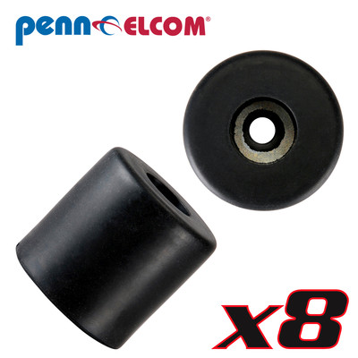 Eight Pack Penn Elcom 9145 Rubber Cabinet Foot 1.5''Dia x 1.5''H Heavy-duty Black