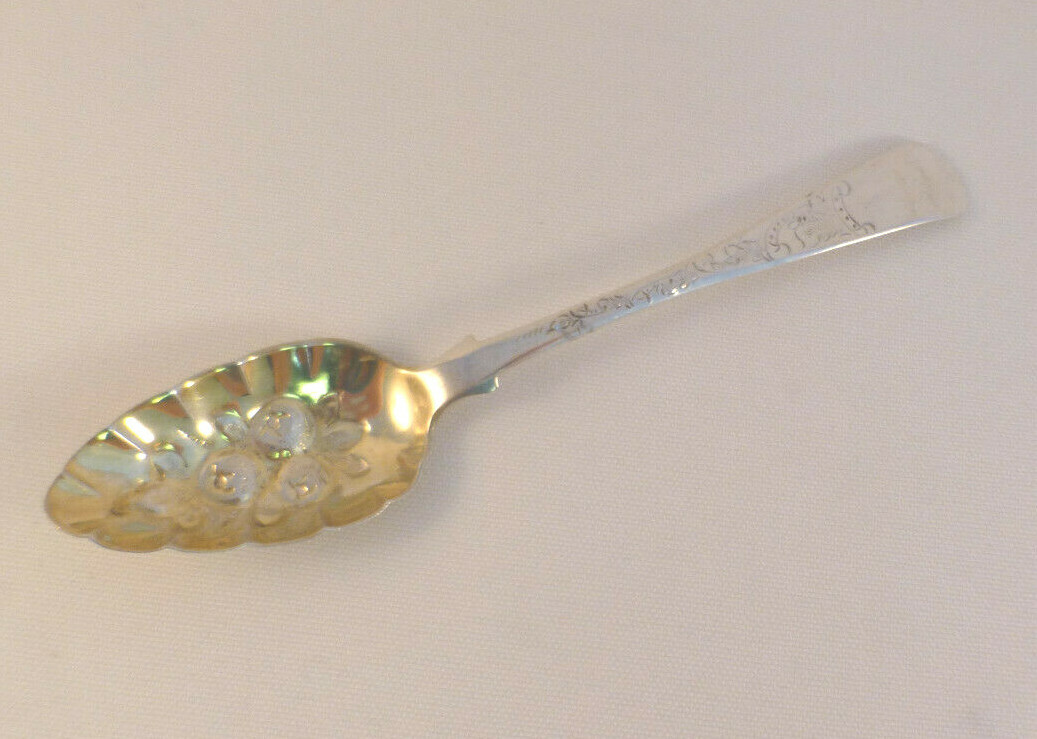 Decorated Early Edinburgh, Scotland Sterling Teaspoon-5 5/8