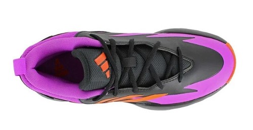 Adidas Cross Em Up Junior Kids # 5 Basketball Sneakers Black Purple Orange NEW - Picture 7 of 10