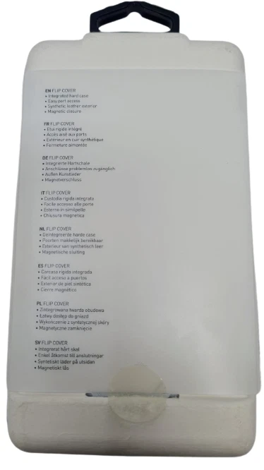 Funda protectora de cuero Xqisit abatible para Samsung Galaxy S6 negra libro a prueba de golpes Foto 3 de 4