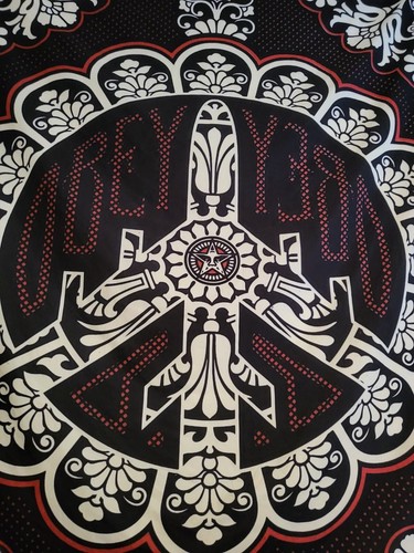 Giant 75"x57" Obey Peace Bomber Custom Printed Fabric Tapestry Poster Pre-Owned - Picture 6 of 10