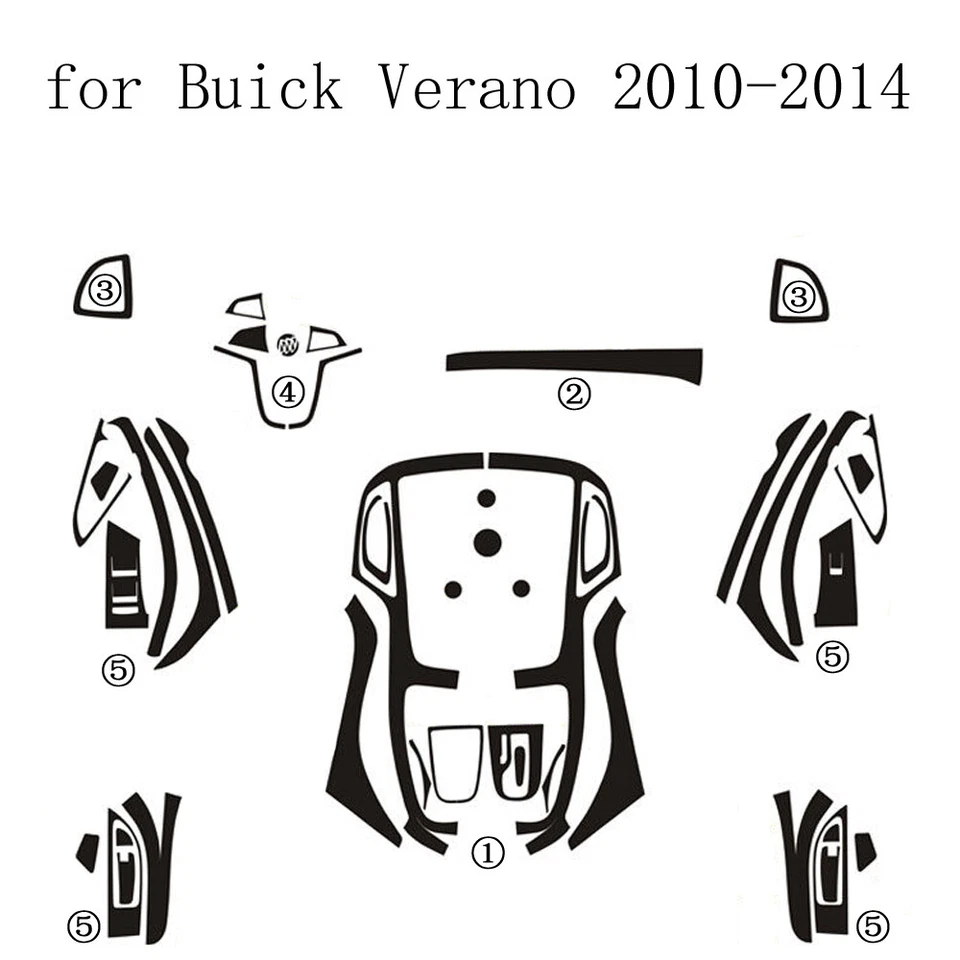 For Buick Verano 2010-2014 3D Carbon Fiber Pattern Interior DIY Trim Decals — 第 4/4 张图片