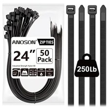 Large Zip Ties Heavy Duty Outdoor 24 inch 50 Pack , Heavy Duty 24" 50 Pack