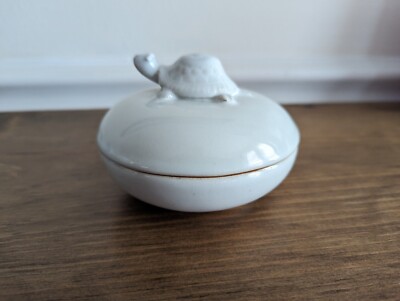 Tozai Home Handmade Ceramic Pottery Turtle Covered Trinket Dish Thailand