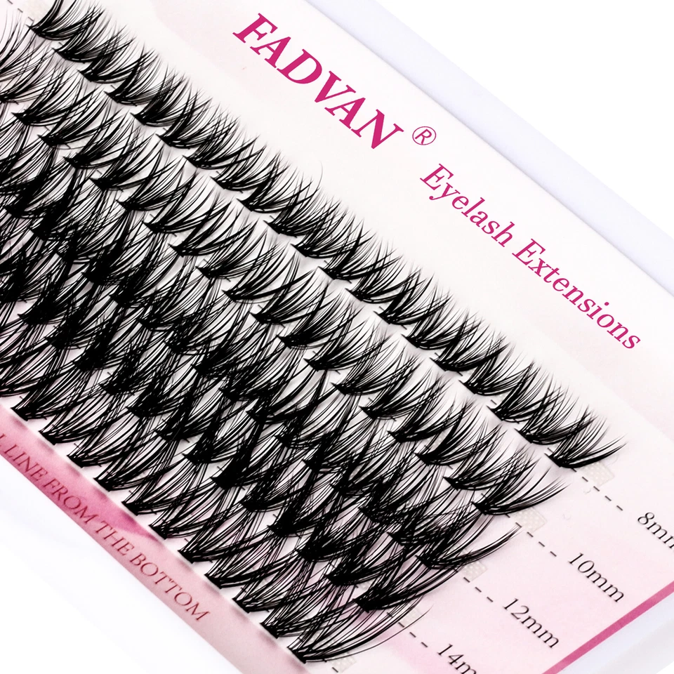Fadvan Cluster Eyelashes Natural Curl Lash Individual Lashes Thick False Lashes