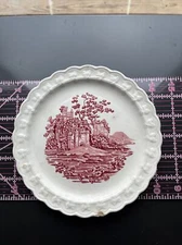 vintage taylor smith taylor china Pink Castle Dessert Plate 1 Chip