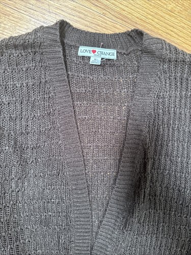 Cardigan maglione donna marrone con tasche nuovo taglia XL Made in Italy - Foto 3 di 5