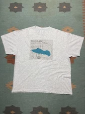 Vintage silver Lake Michigan graphic t shirt lenawee gray 90s y2k adult XL