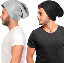 2 Pieces Hair Bonnet for Men Silk Satin Sleep Cap Cover Night Sleeping Beanie