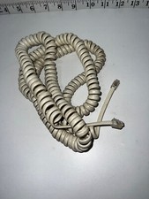 Corded Telephone Coil Handset Cord  WHITE  5ft  Extends to 8-10ft