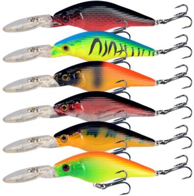 bass trolling lures 6PCS Fishing Lures Minnow 9cm 6.5g Bass Trolling Artificial Swimbait  Saltwater