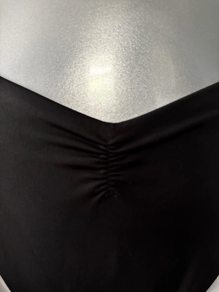 Sexy Tanga de Bikini Victoria's Secret Nadar Nueva con Etiquetas Negra Ajustada Frente Acanalado Parte Inferior Foto 4 de 4