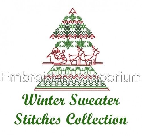 WINTER SWEATER STITCHES COLLECTION - MACHINE EMBROIDERY DESIGNS ON USB - Afbeelding 1 van 4