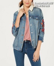 New Denim Jacket Womens Usa Style & Co Embroidered Jacket Size S  Rrp £55.00