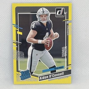 2023 AIDAN O’CONNELL DONRUSS NFL #360 YELLOW PRESS PROOF RATED ROOKIE RC CARD