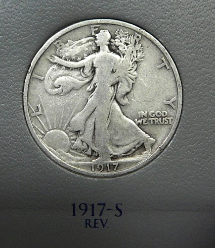 1917-S Rev Walking Liberty Half Dollar  -  VG +/  Very  Good + (2)
