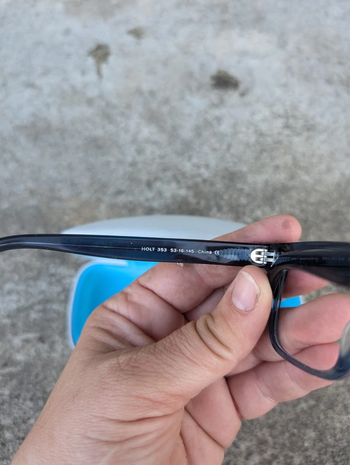 Warby Parker Holt 353 Azul Pizarra Desvanecimiento 53/16-145 mm Cuadrado Cuerno Rectangular Foto 3 de 4