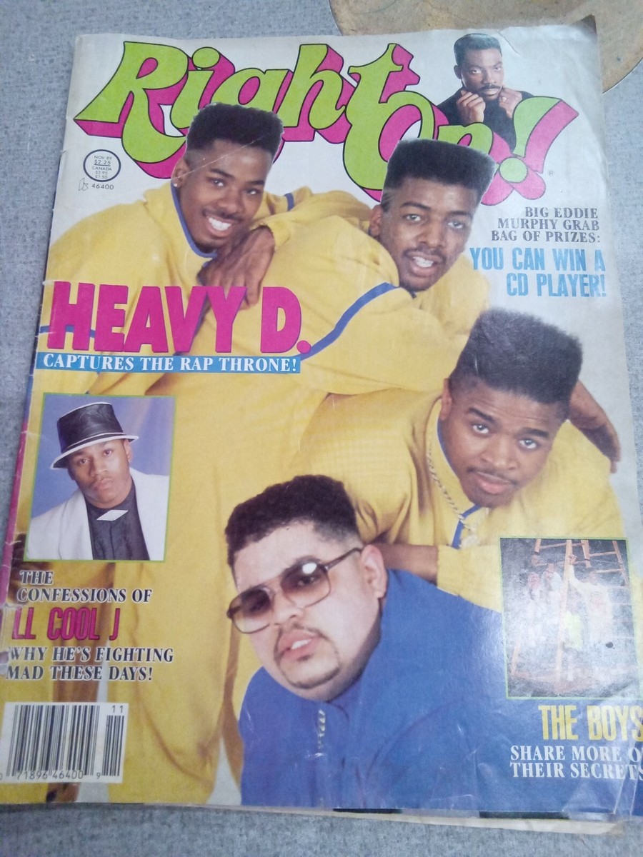 Vintage Right On Magazine November 1989 Featuring Heavy D. , LL
