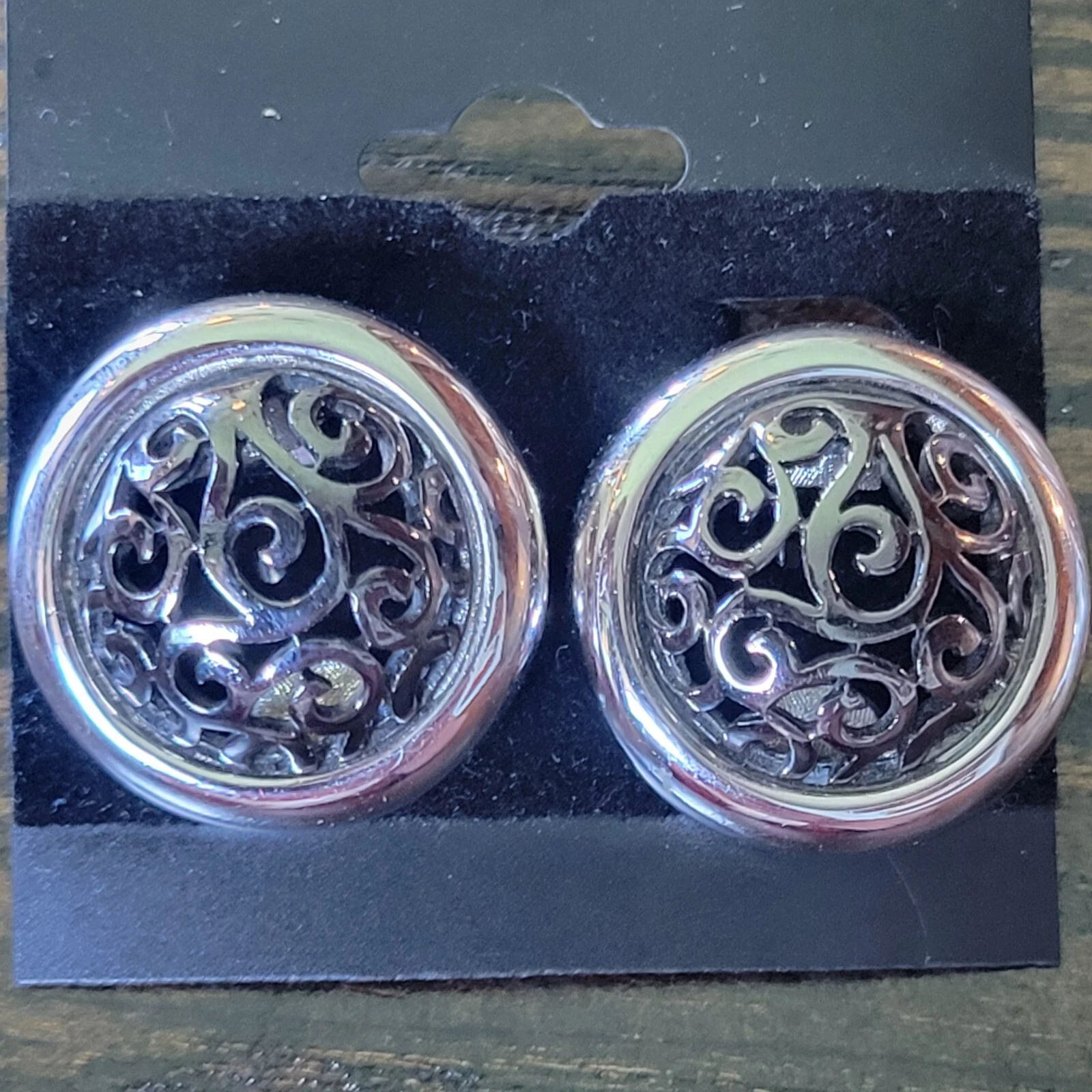 Orecchini a clip in gabbia filigrana bicolore argento Givenchy primi anni '80